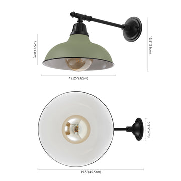 Wallace 12.25" Farmhouse Industrial Indoor/Outdoor Iron LED Victorian Arm Outdoor Sconce